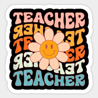 Teacher Daisy Colorful Elementary School Teacher Sticker